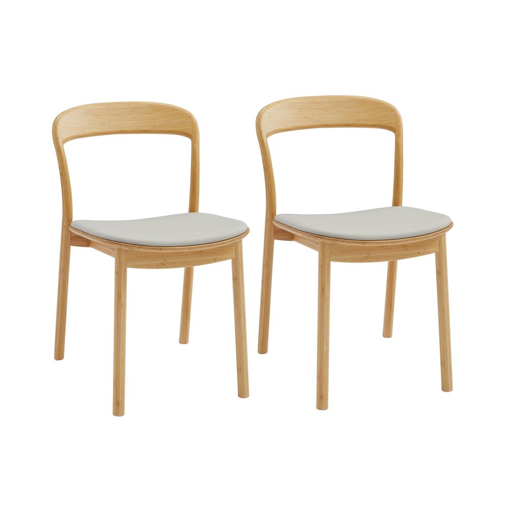 Hanna Dining Chair Leather Seat, Wheat (Set of 2). Picture 11