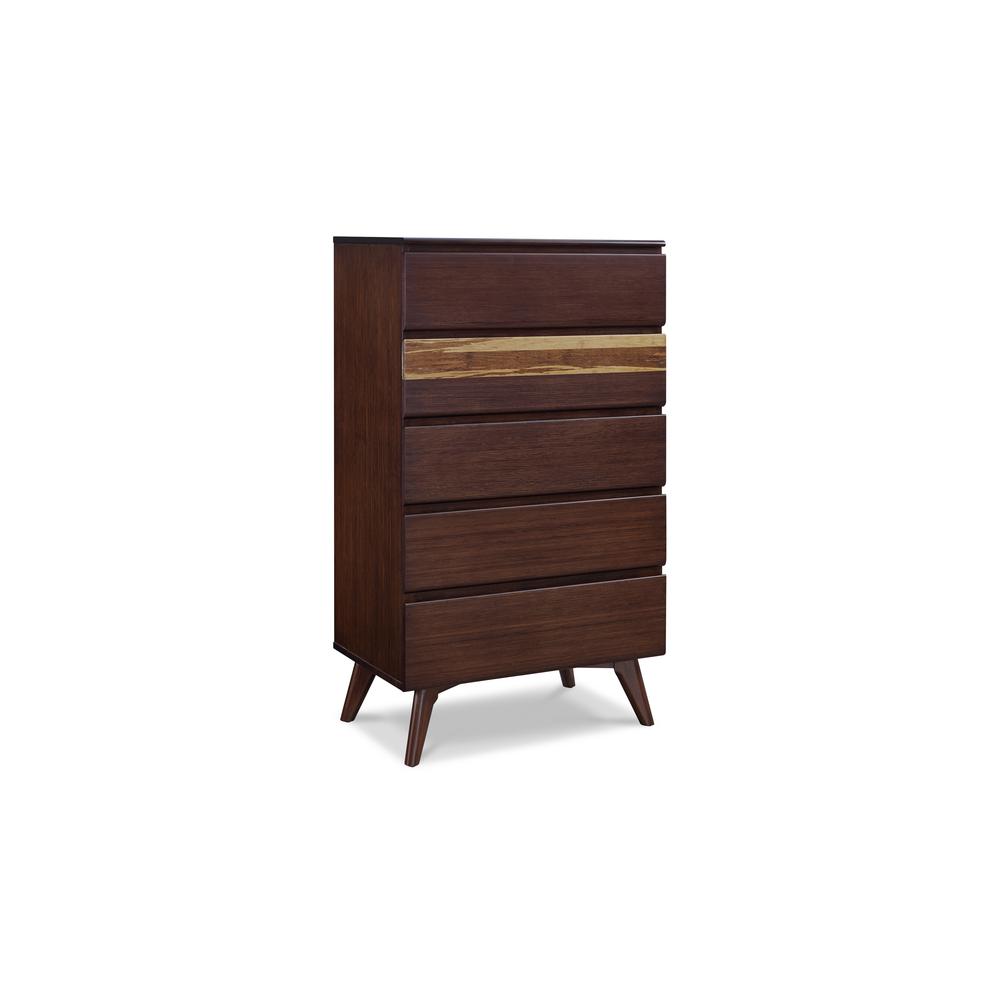 Azara Five Drawer High Chest, Sable. Picture 5