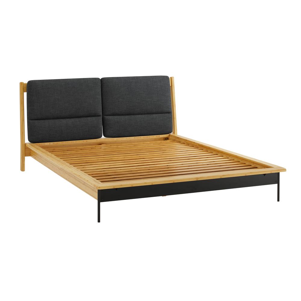 Santa Cruz King Platform Bed with Fabric, Wheat. Picture 3