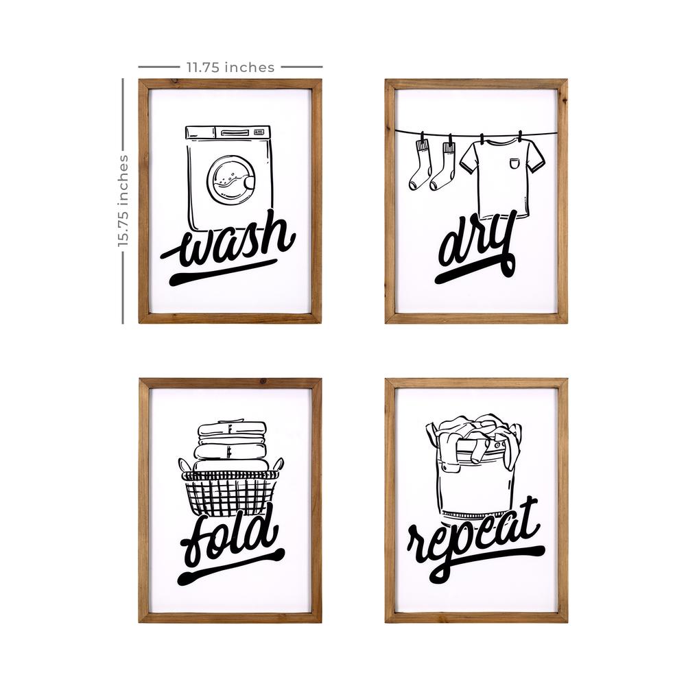 Stratton Home Decor Wash, Dry, Fold, and Repeat High Gloss Laundry Wall Art Set. Picture 5