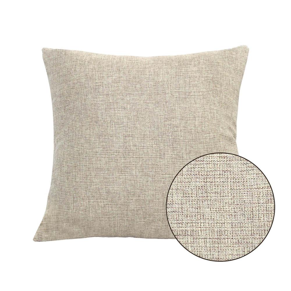Stratton Home Decor Beige Tweed Pillow. Picture 3