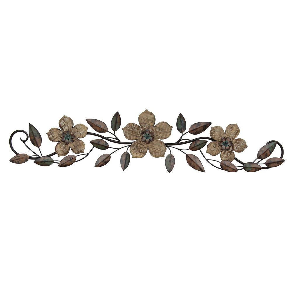 Stratton Home Decor Floral Patterned Wood Over the Door Wall Decor. Picture 1