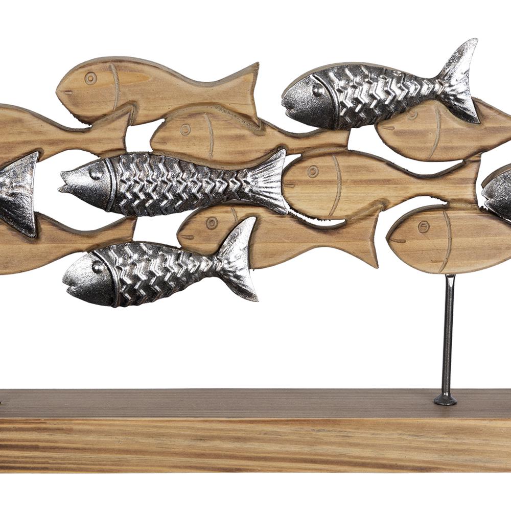 Stratton Home Decor Coastal Carved Swimming Fish Tabletop Decor. Picture 3
