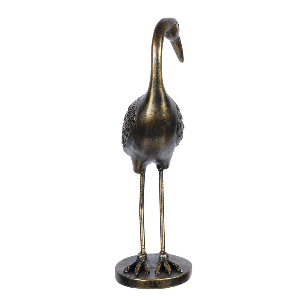 Stratton Home Decor Traditional Antique Gold Heron Bird II Taper Candle Holder. Picture 7