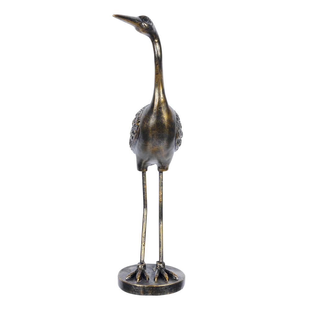 Stratton Home Decor Traditional Antique Gold Heron Bird I Taper Candle Holder. Picture 7