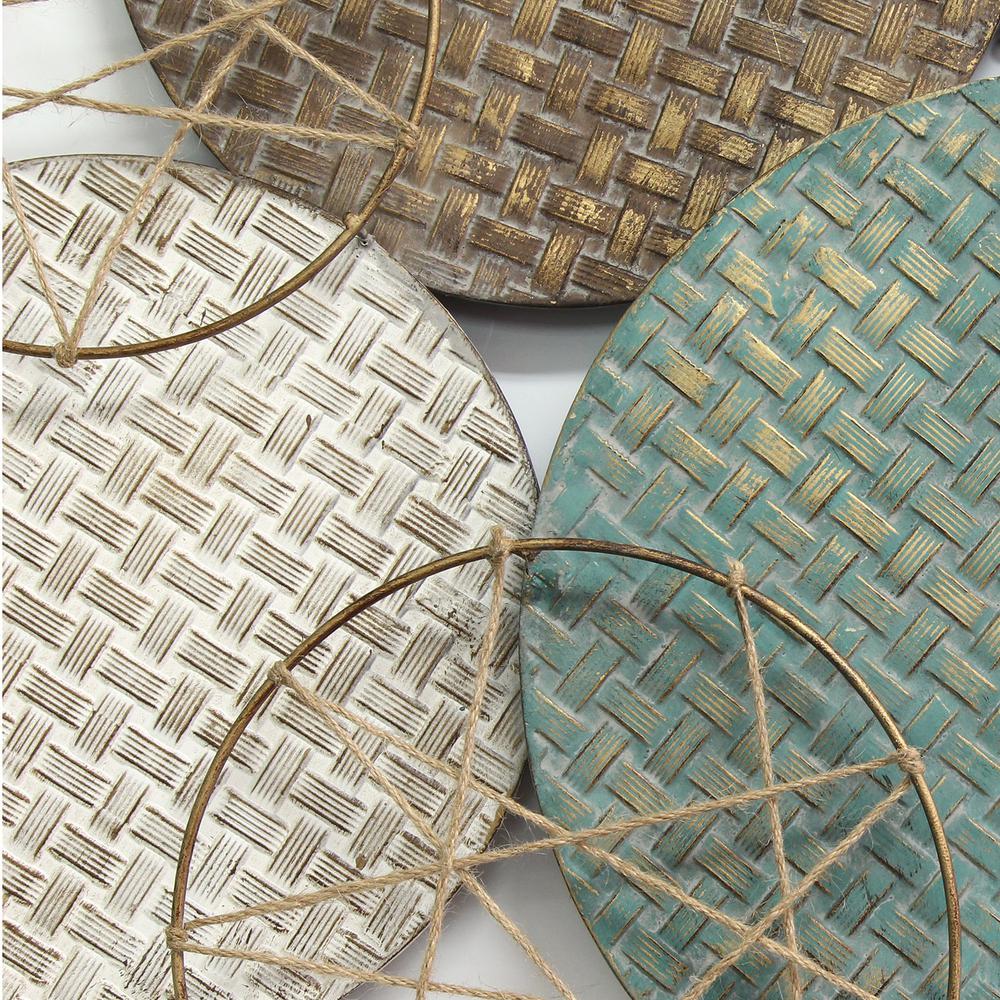 Woven Texture Metal Plates with Jute Accents. Picture 3