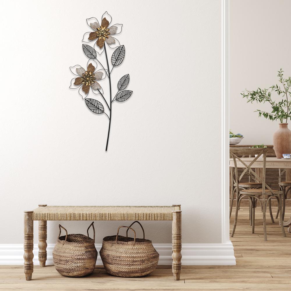 Stratton Home Decor Traditional Wood and Wire Flowers Botanical Wall Decor