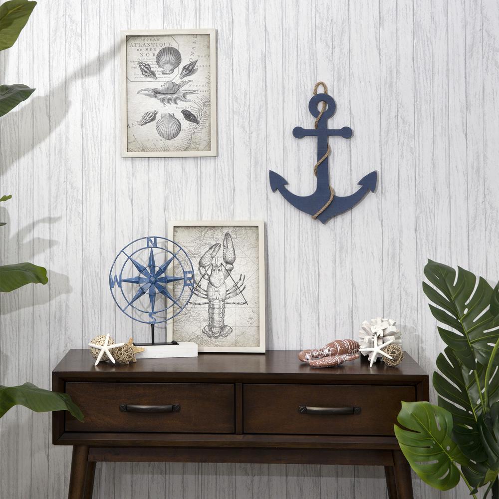 Stratton Home Decor Coastal Blue Hanging Anchor Wall Decor. Picture 6