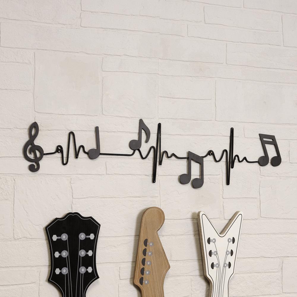 Stratton Home Decor Musical Sound Wave with Notes Metal Wall Decor. Picture 6
