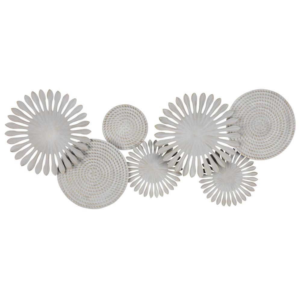 Stratton Home Decor White Burst and Textured Plates Wall Decor. The main picture.
