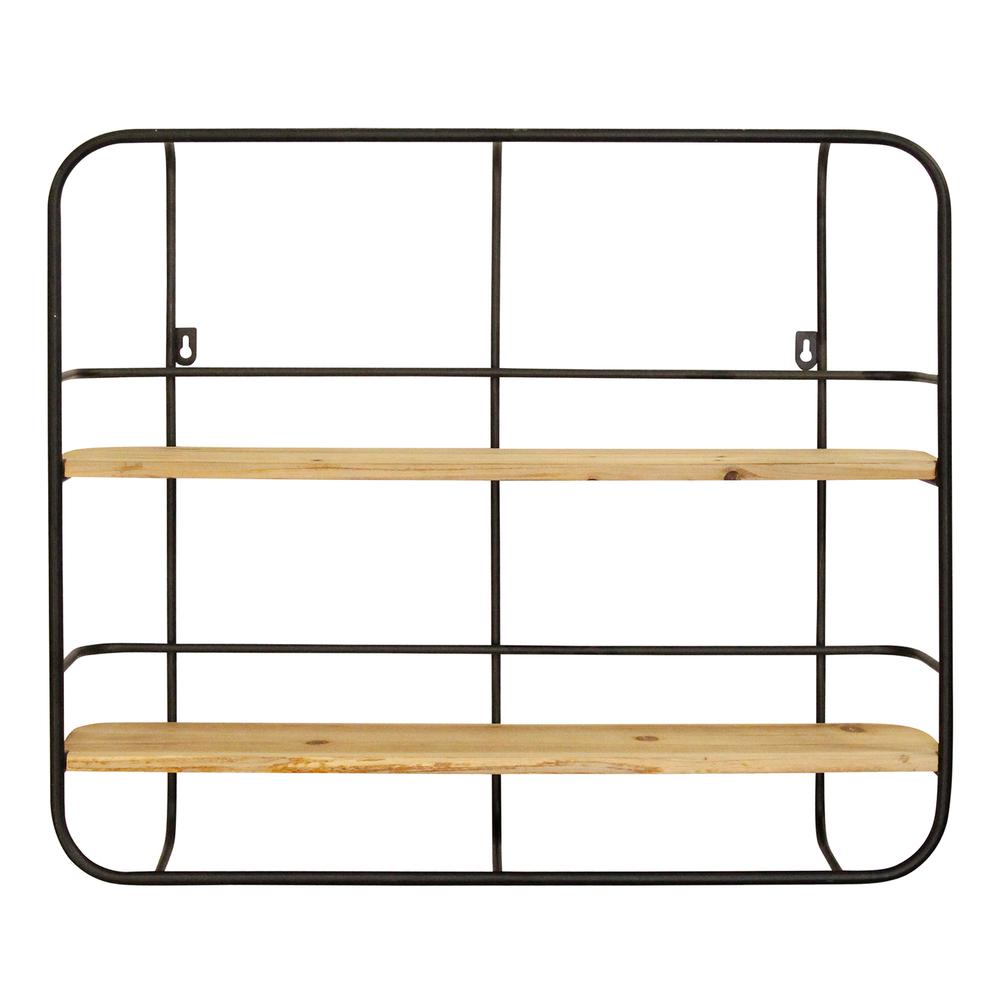Stratton Home Decor Metal and Wood Wall Shelf. The main picture.