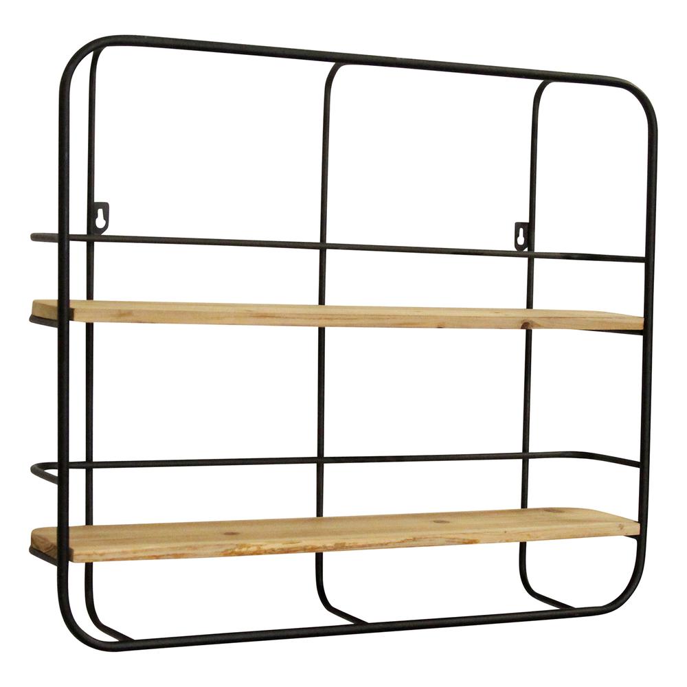 Stratton Home Decor Metal and Wood Wall Shelf. Picture 5