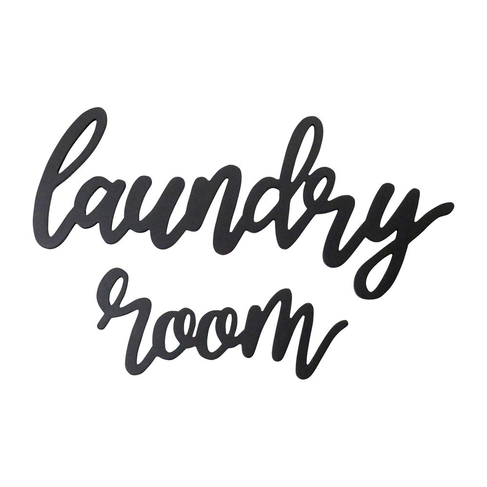 Stratton Home Decor Wood Laundry Room Script Wall Décor. Picture 1