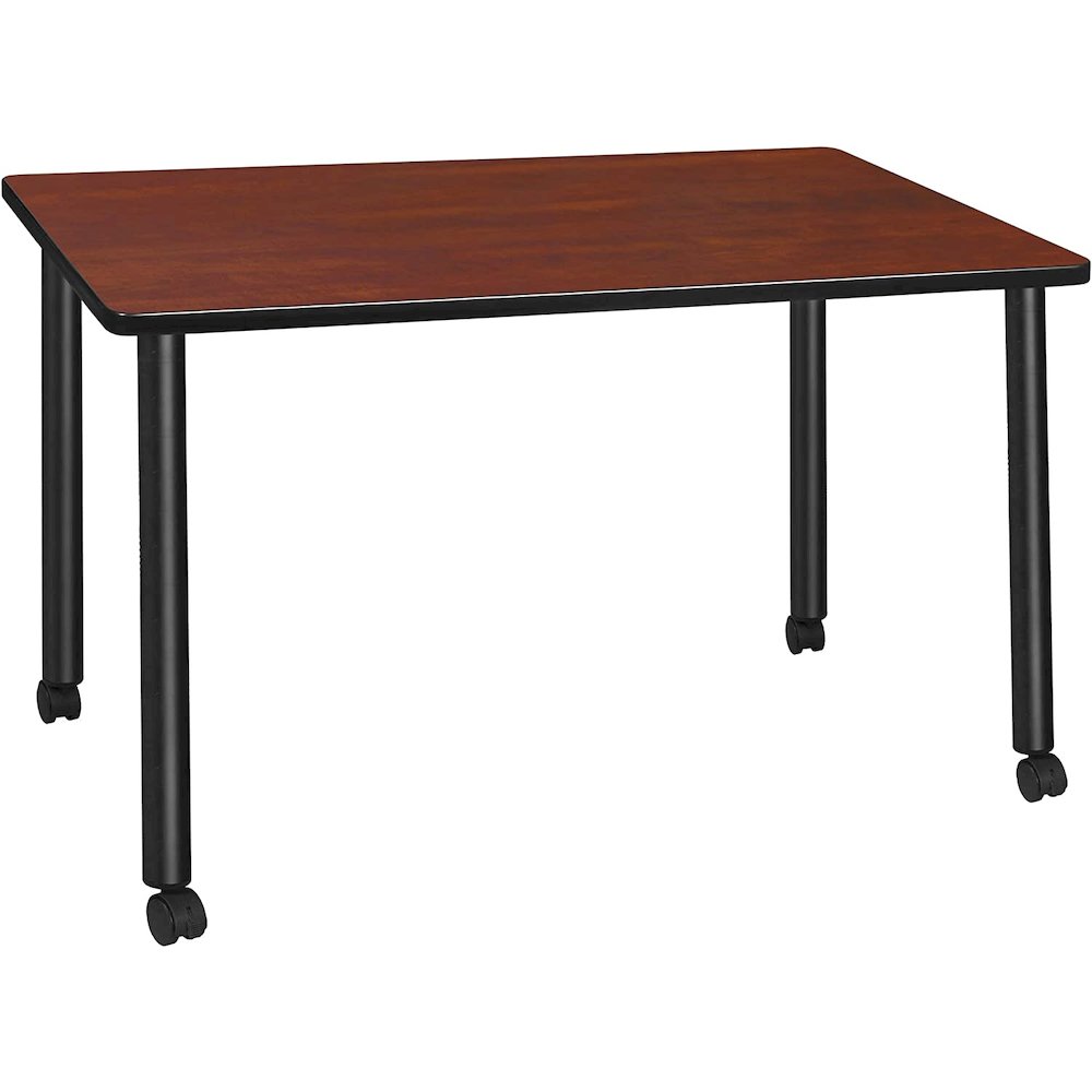 48" x 24" Kee Mobile Training Table- Cherry/ Black. Picture 1