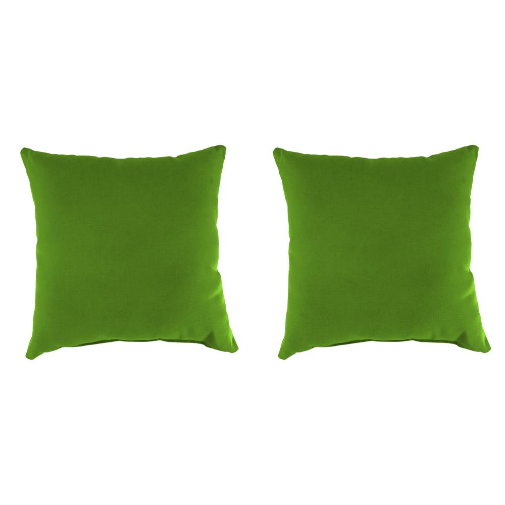Set of two Outdoor Square Toss Pillows, Green color. The main picture.