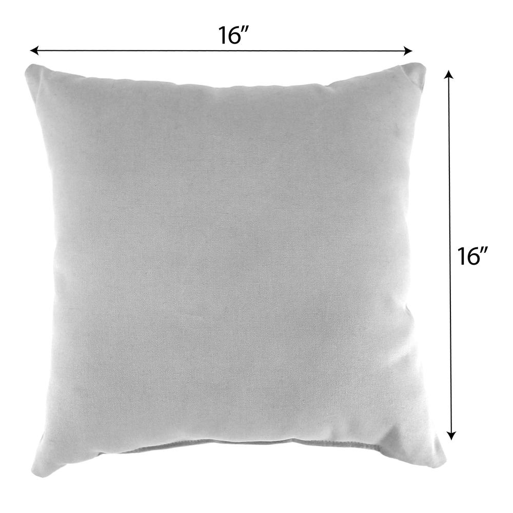 Light Gray Solid Square Tufted Decorative Throw Pillow with Fabric Button. Picture 2