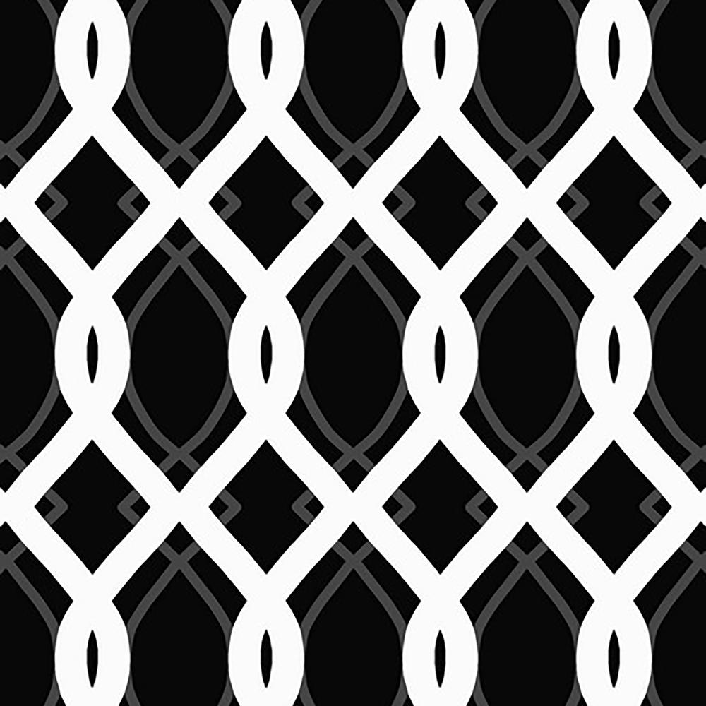 Cayo Black Lattice Grommet Semi-Sheer Outdoor Curtain Panel (2-Pack). Picture 4