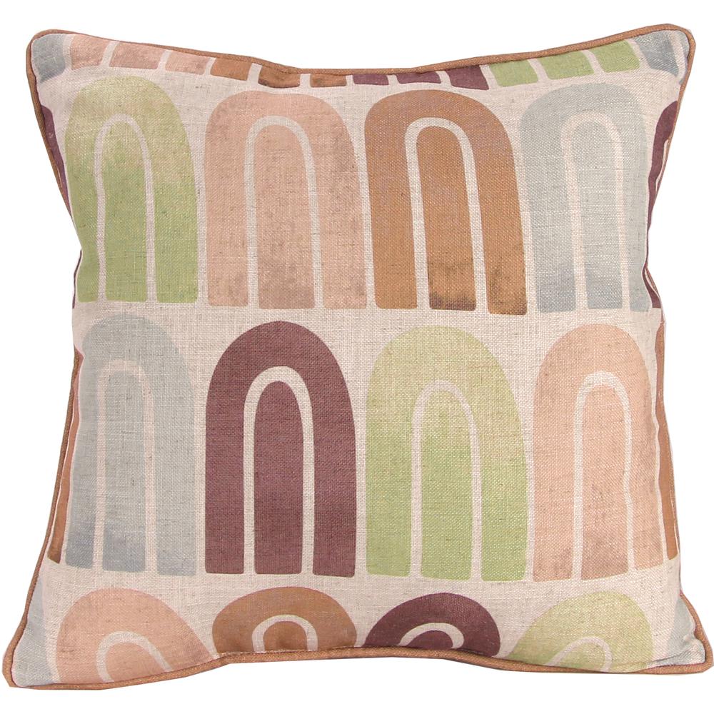 Multi Arches Geometric Square Decorative Throw Pillow with Welt. Picture 3