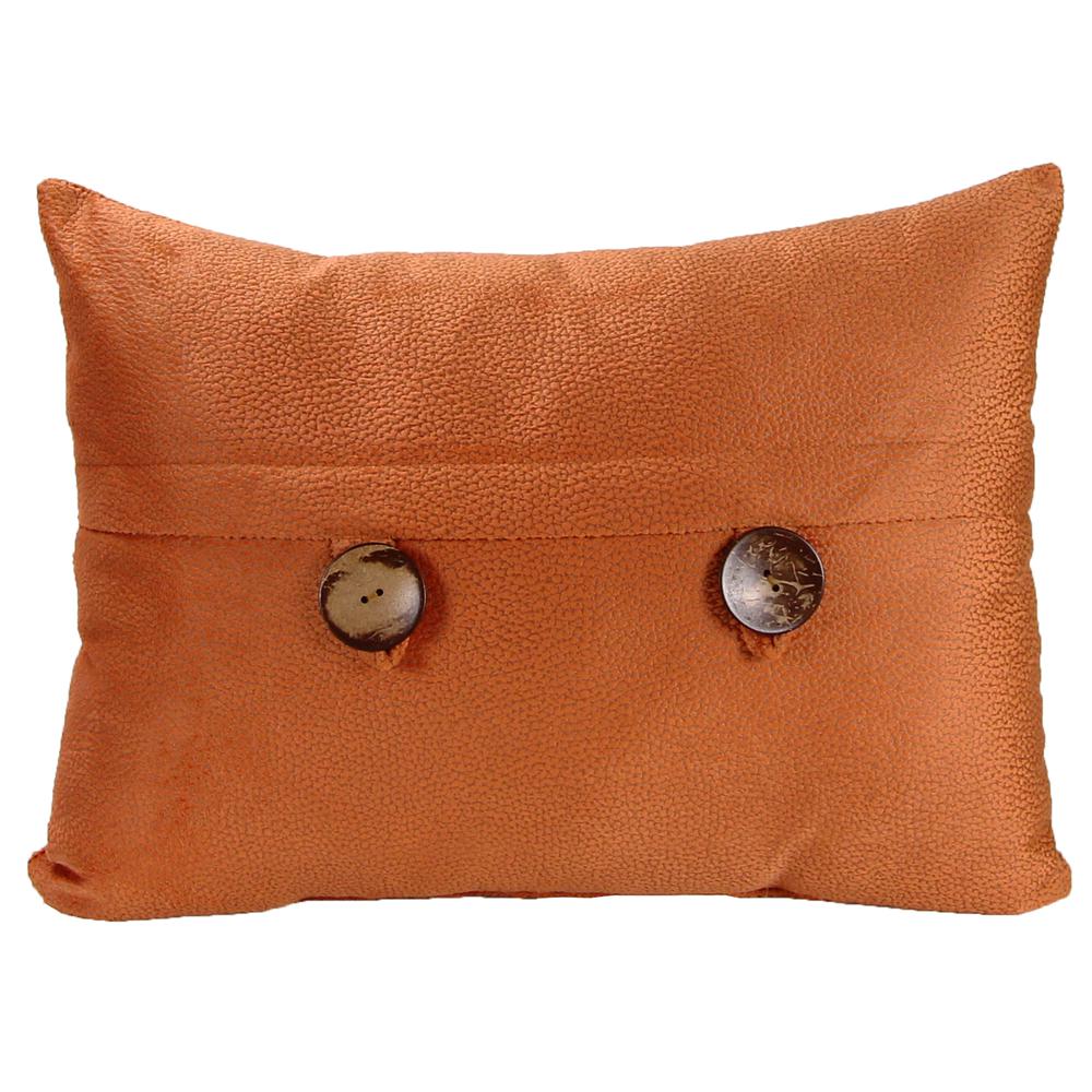 Rust Solid Rectangular Decorative Lumbar Throw Pillow. Picture 3