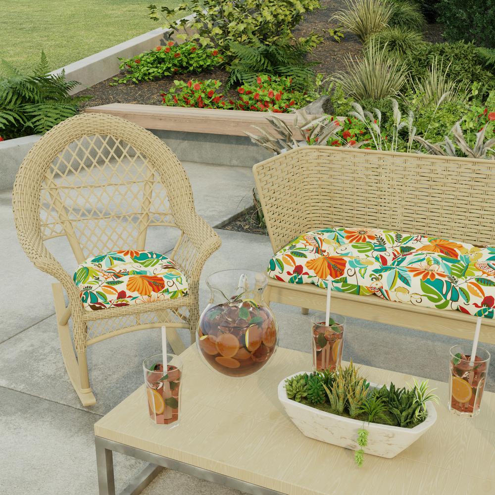 Lensing Jungle Multi Floral Tufted Outdoor Seat Cushion (2-Pack). Picture 3