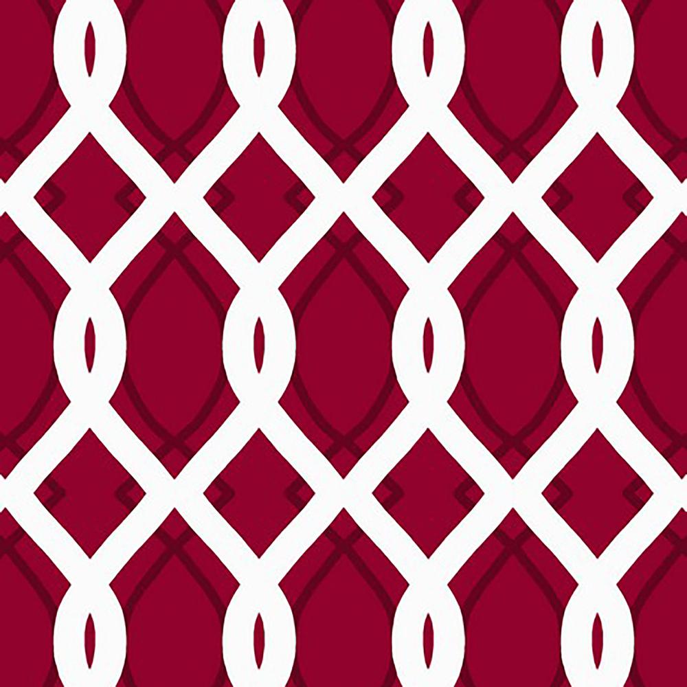 Cayo Pompeii Red Lattice Grommet Semi-Sheer Outdoor Curtain Panel (2-Pack). Picture 4