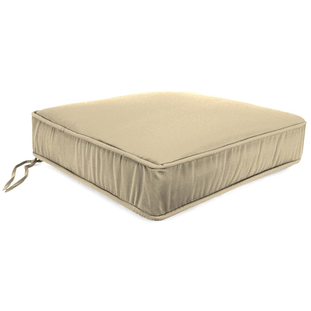 Boxed Edge Chair Cushion, Beige color. Picture 1