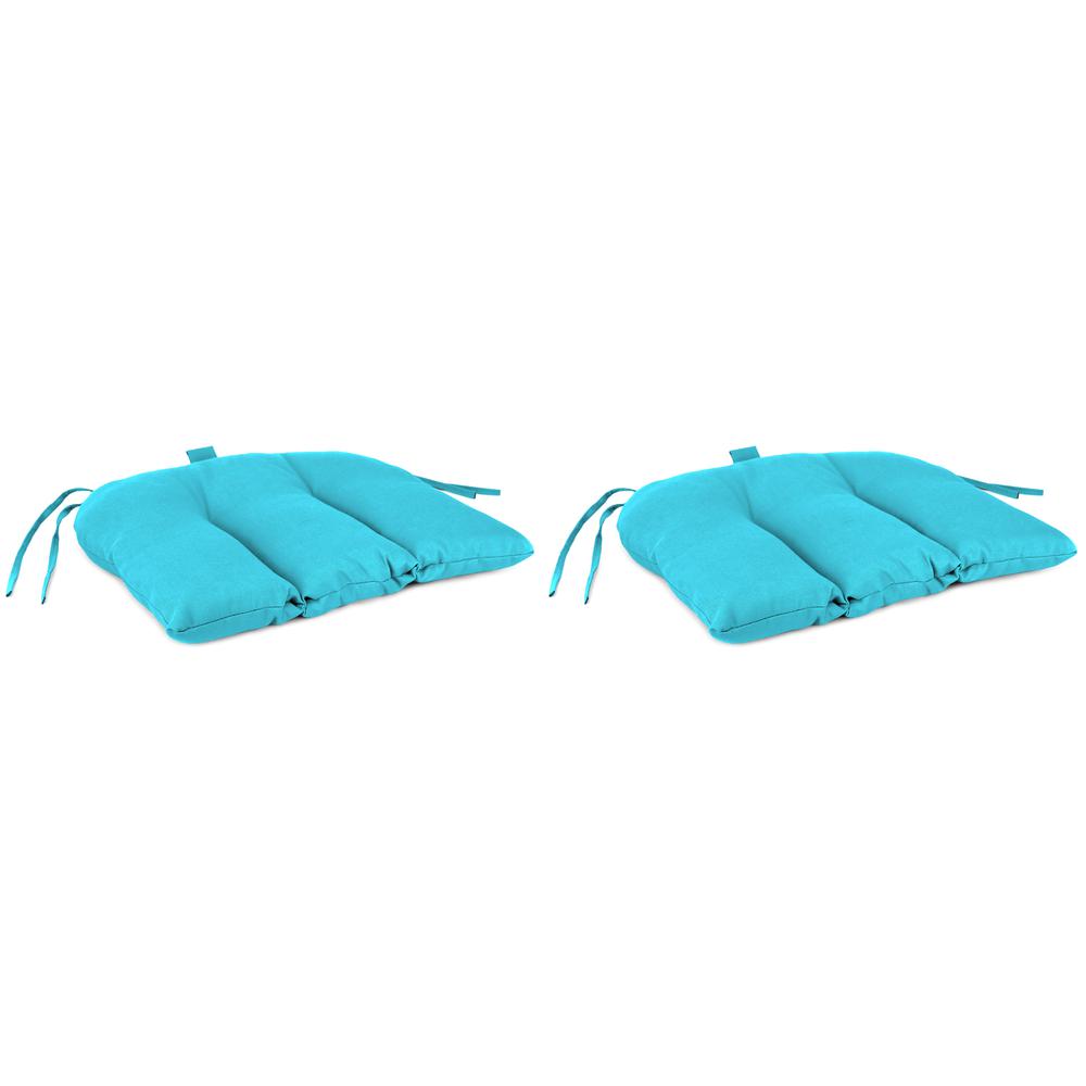Outdoor Countour Seat Cushion, 2-Pack, Blue color. The main picture.