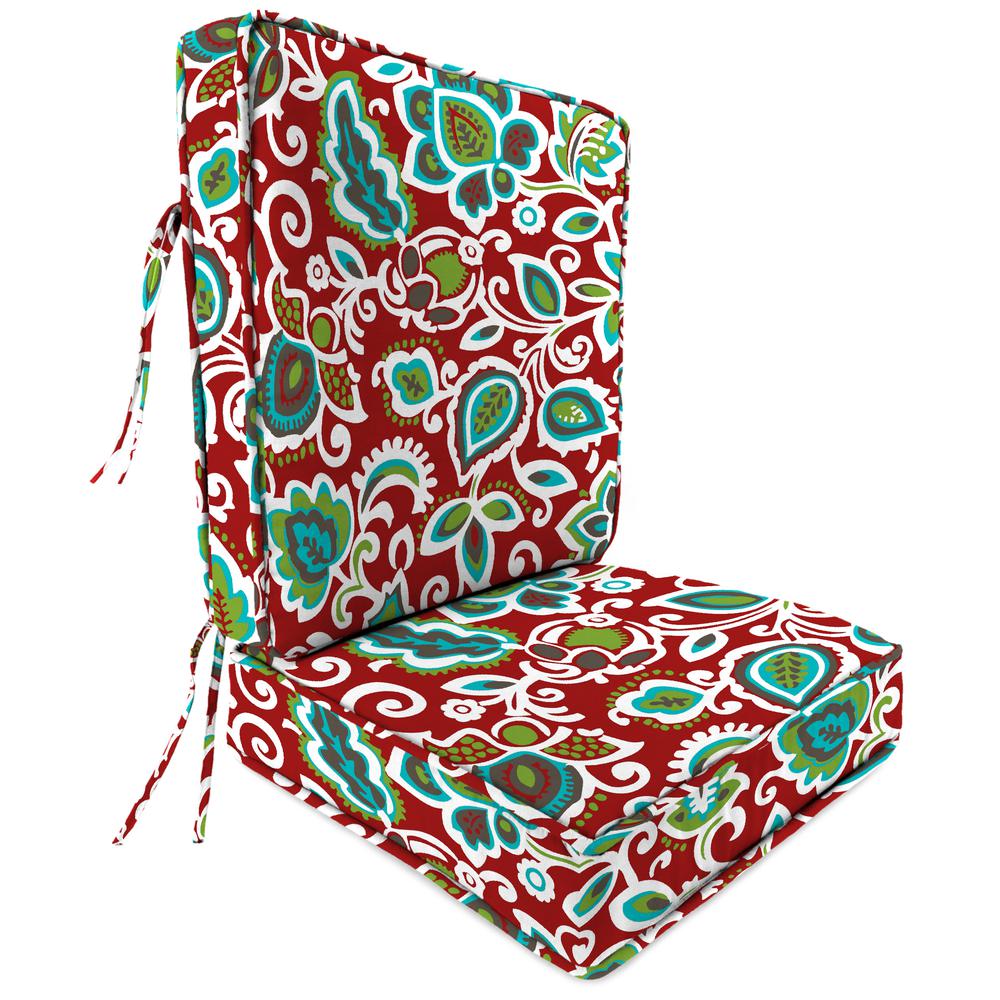 Boxed Edge With Piping Chair Cushion, Multi color. The main picture.