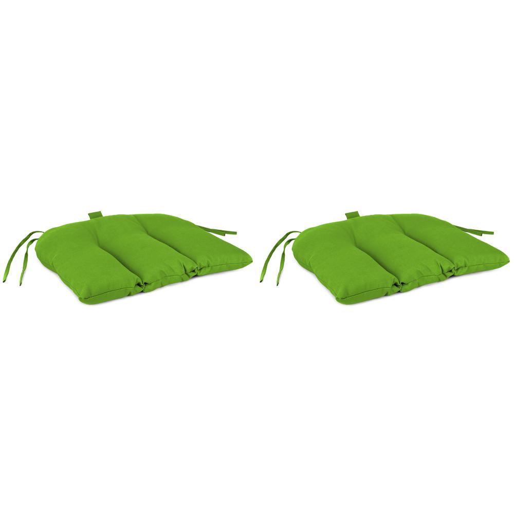 Outdoor Countour Seat Cushion, 2-Pack, Green color. The main picture.