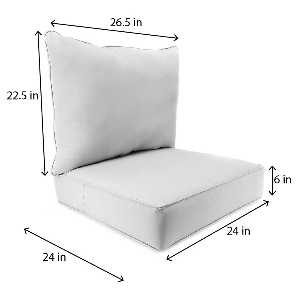 Rave Grey Geometric Boxed Edge Outdoor Chair Seat and Back Cushion Set with Welt. Picture 2