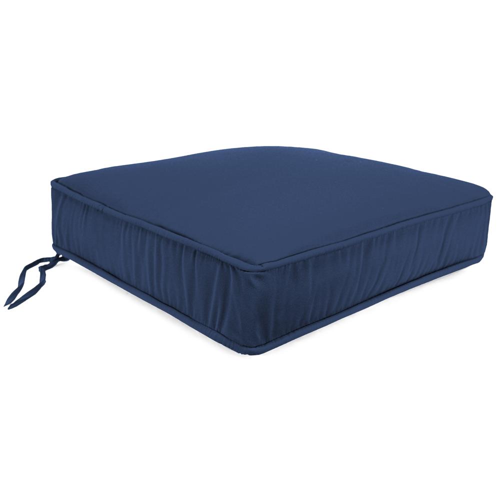 Boxed Edge Chair Cushion, Blue color. The main picture.