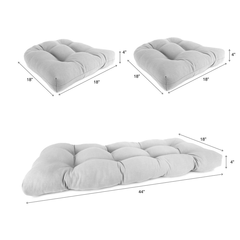 3-Piece Antique Beige Solid Tufted Outdoor Cushion Set. Picture 2