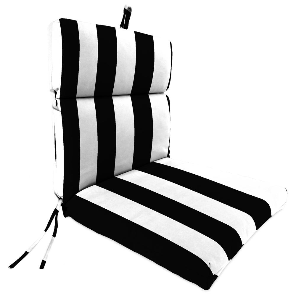 Jordan Manufacturing Outdoor French Edge Chair Cushion- CABANA BLACK. Picture 1