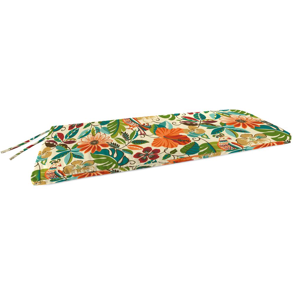 Lensing Jungle Multi Floral Outdoor Settee Swing Bench Cushion with Ties. Picture 1