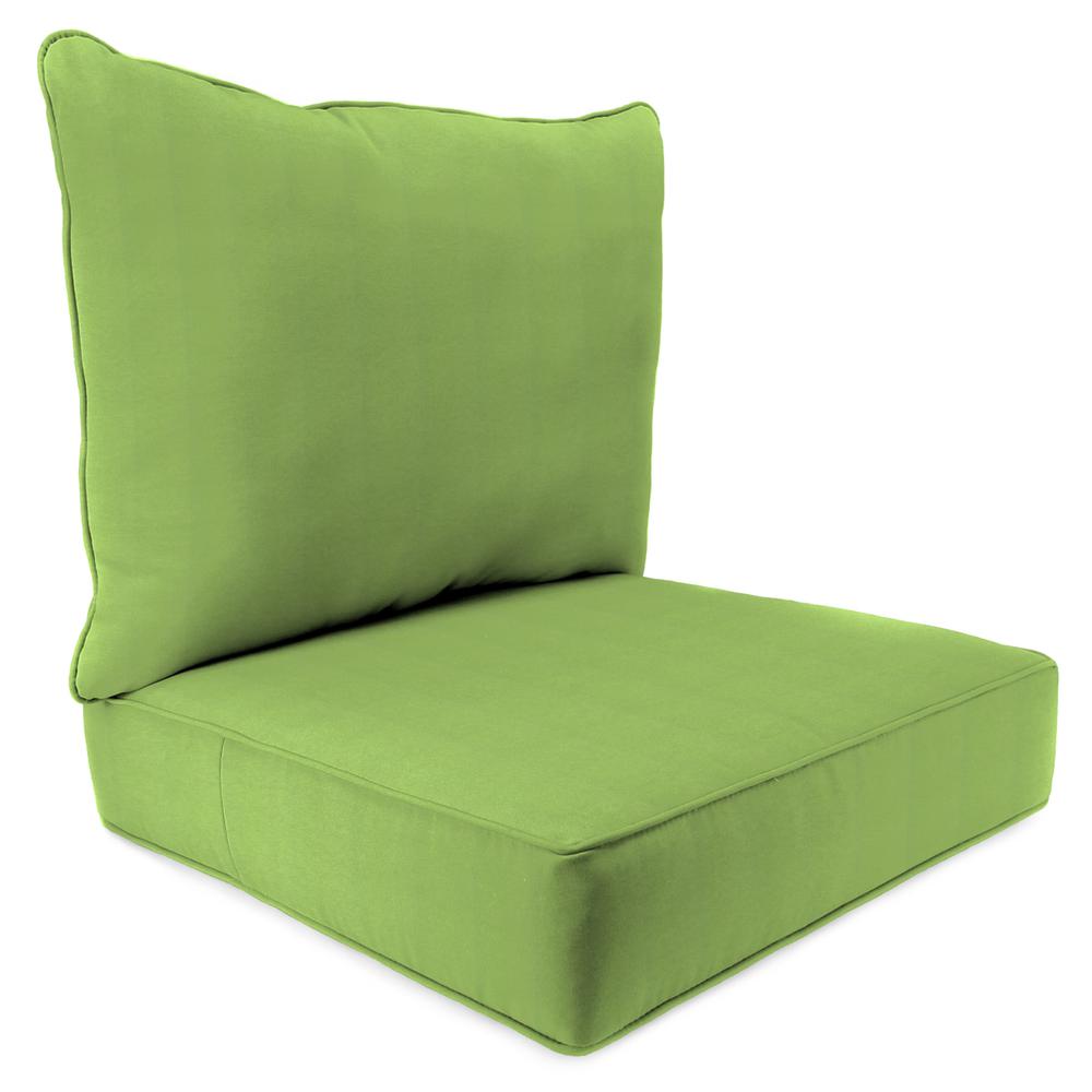 Sunbrella Canvas Gingko Green Outdoor Chair Seat and Back Cushion Set with Welt. Picture 1