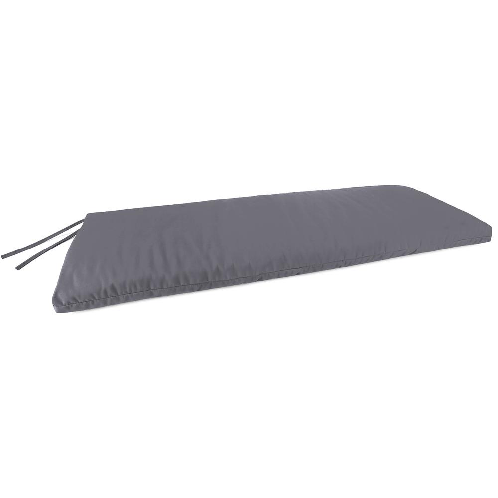 Sunbrella Canvas Charcoal Grey Solid Outdoor Settee Swing Bench Cushion. Picture 1