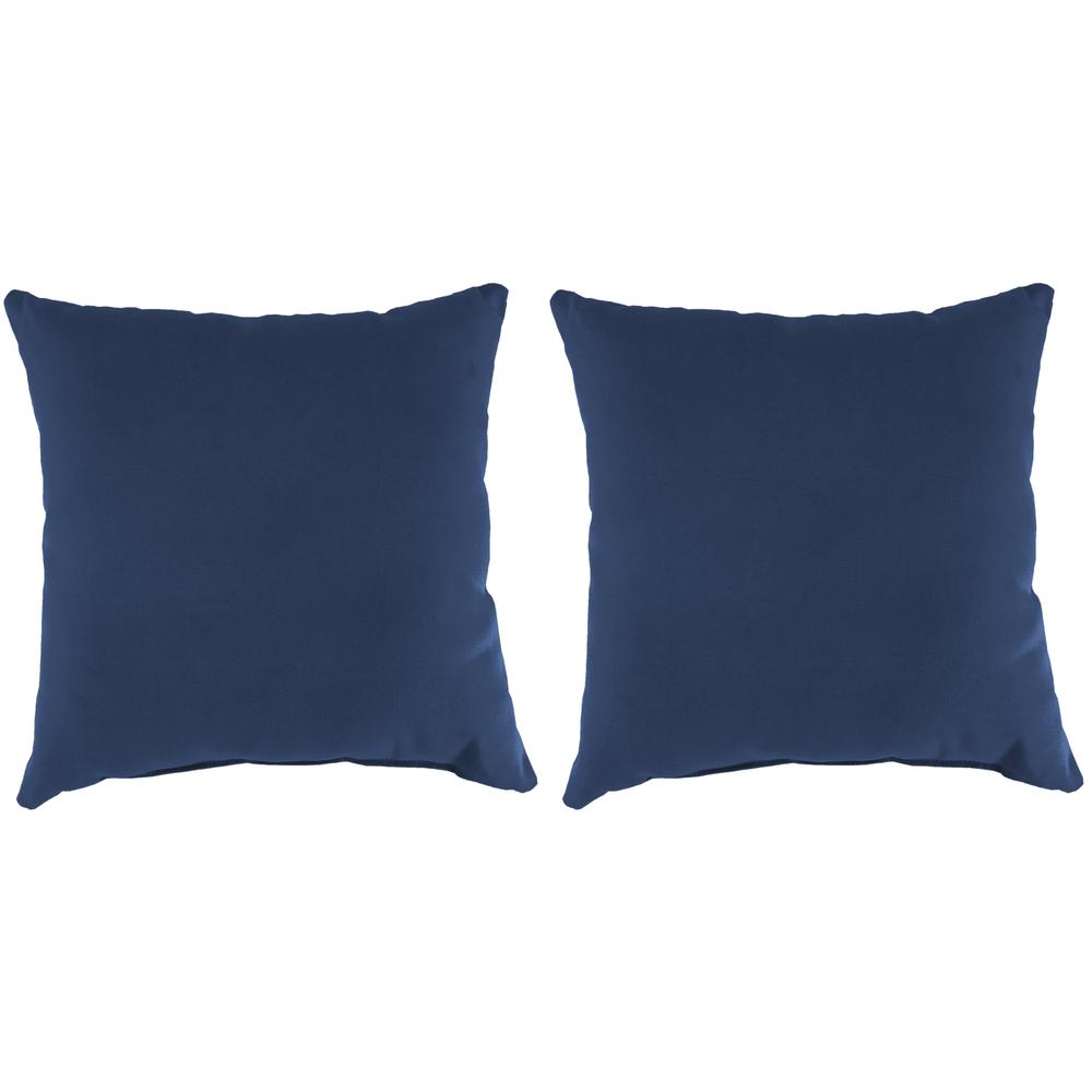 Set of two Outdoor Square Toss Pillows, Blue color. Picture 1