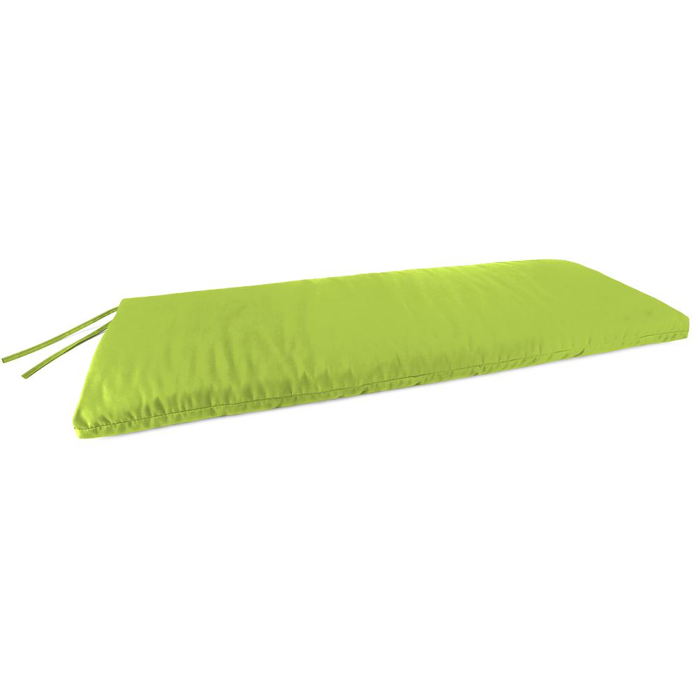 Sunbrella Canvas Macaw Green Solid Outdoor Settee Swing Bench Cushion with Ties. Picture 1