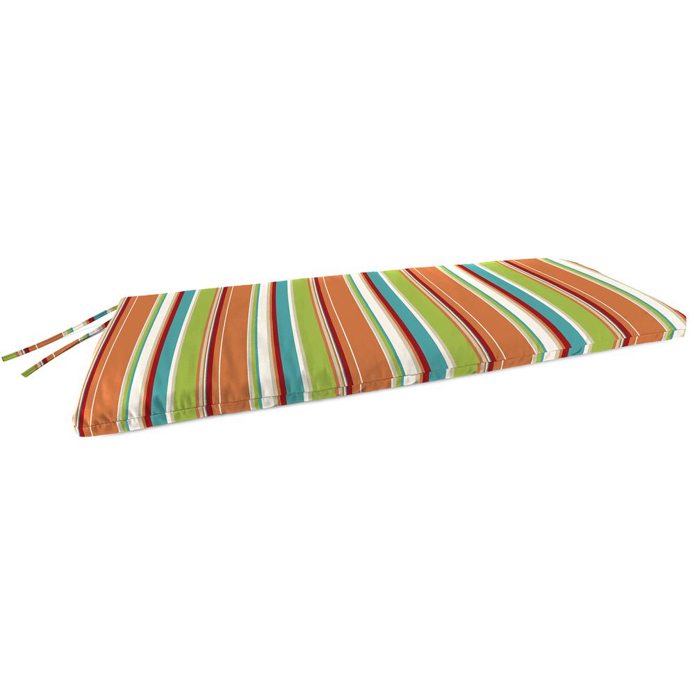 Covert Breeze Multi Stripe Outdoor Settee Swing Bench Cushion with Ties. Picture 1