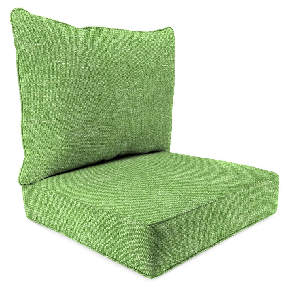 Tory Palm Green Outdoor Deep Seating Chair Seat and Back Cushion Set with Welt. Picture 1