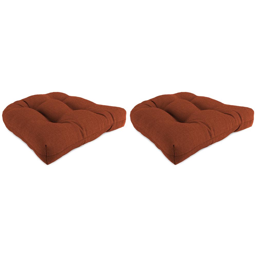McHusk Brick Red Solid Tufted Outdoor Seat Cushion (2-Pack). Picture 1