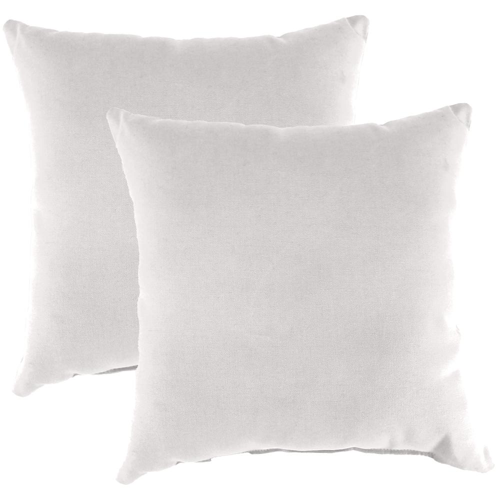 Canvas Canvas Canvas Linen Natural Solid Outdoor Throw Pillows (2-Pack). Picture 1