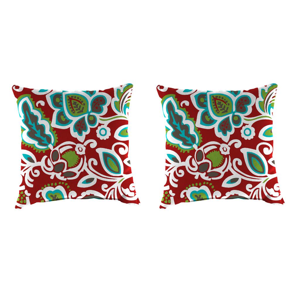 Set of two Outdoor Square Toss Pillows, Multi color. The main picture.