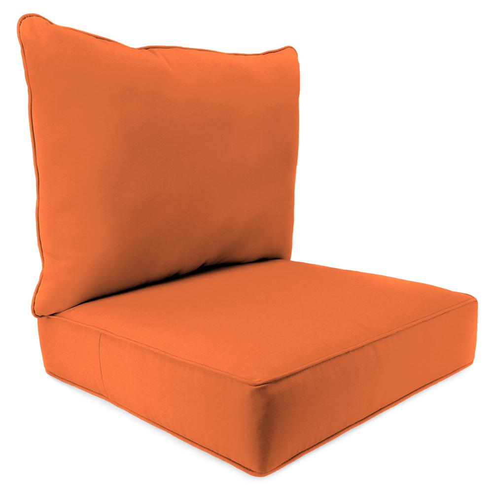 Spectrum Cayenne Orange Outdoor Chair Seat and Back Cushion Set with Welt. Picture 1