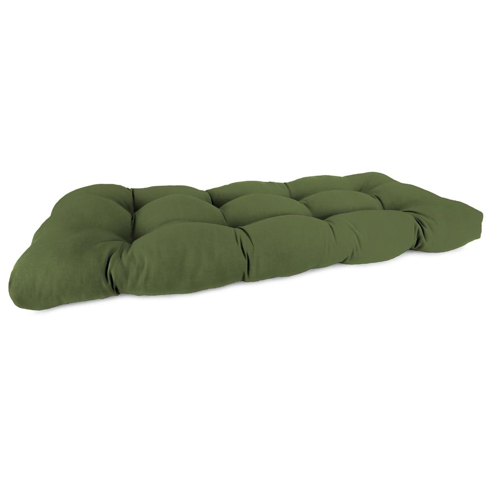 Veranda Hunter Green Solid Tufted Outdoor Settee Bench Cushion. Picture 1
