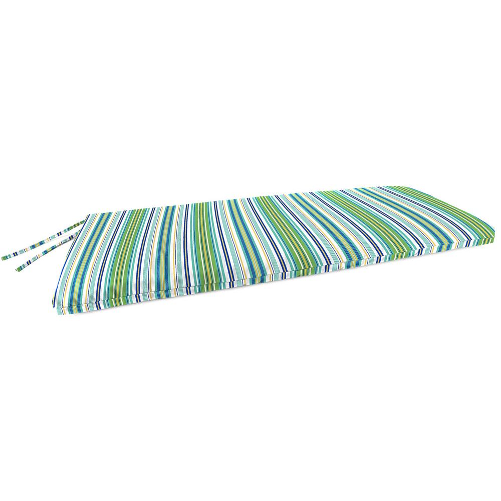 Clique Fresco Blue Stripe Outdoor Settee Swing Bench Cushion with Ties. Picture 1