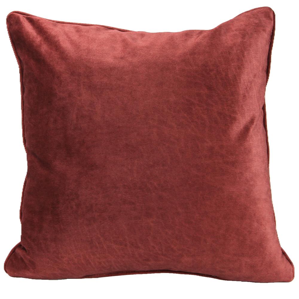Pinnacle Wine Solid Square Decorative Throw Pillow with Welt. Picture 1