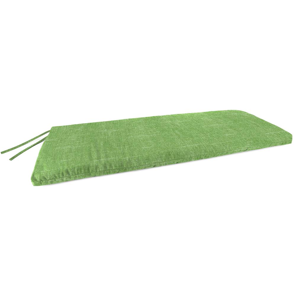 Tory Palm Green Solid Outdoor Settee Swing Bench Cushion with Ties. Picture 1