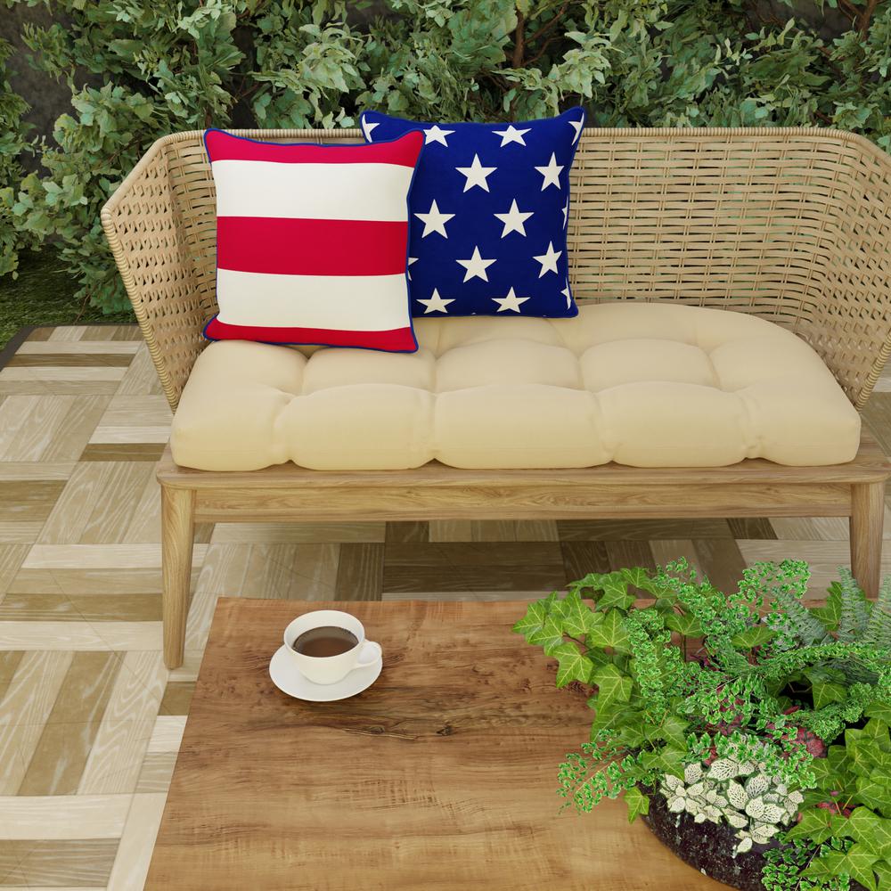 Red, White and Blue Stars and Stripes Knife Edge Reversible Outdoor Throw Pillow. Picture 3