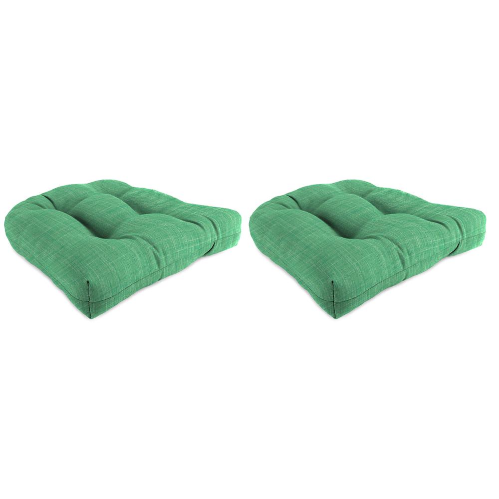 Harlow Dill Green Solid Tufted Outdoor Seat Cushion (2-Pack). Picture 1